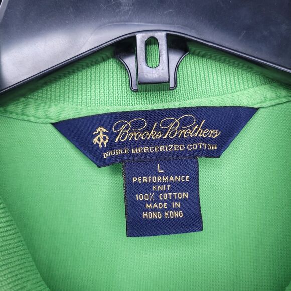 Brooks Brothers Polo Shirt Mens Large Green Performance Knit Double Mercerized - Picture 11 of 12
